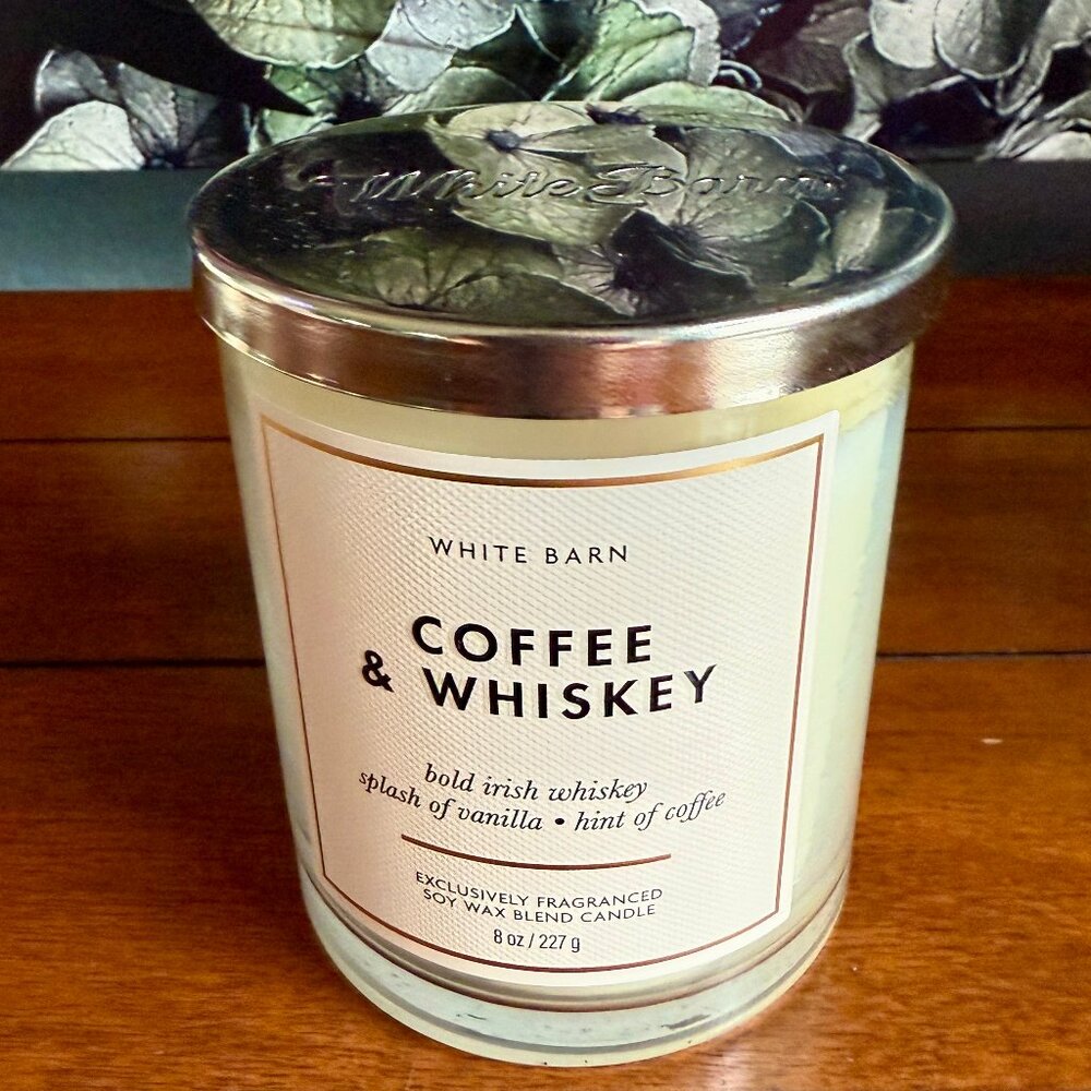 NEW COFFEE WHISKEY Single Wick Candle Bath & Body Works